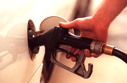 gas pump filling up car